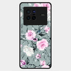 Retro Floral Glossy Glass Case Cover V2 For Vivo X80 5G