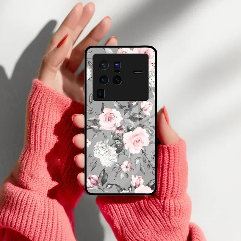 Retro Floral Glossy Glass Case Cover V2 For Vivo - ShopOnCliQ