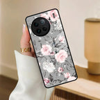 Retro Floral Glossy Glass Case Cover V2 For Vivo - ShopOnCliQ