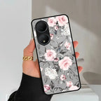 Retro Floral Glossy Glass Case Cover V2 For Vivo - ShopOnCliQ