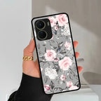 Retro Floral Glossy Glass Case Cover V2 For Vivo - ShopOnCliQ