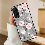 Retro Floral Glossy Glass Case Cover V2 For Vivo - ShopOnCliQ