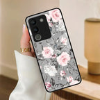 Retro Floral Glossy Glass Case Cover V2 For Vivo - ShopOnCliQ