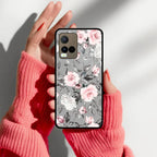 Retro Floral Glossy Glass Case Cover V2 For Vivo - ShopOnCliQ