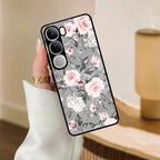 Retro Floral Glossy Glass Case Cover V2 For Vivo - ShopOnCliQ