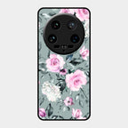 Retro Floral Glossy Glass Case Cover V2 For Xiaomi 14 Ultra