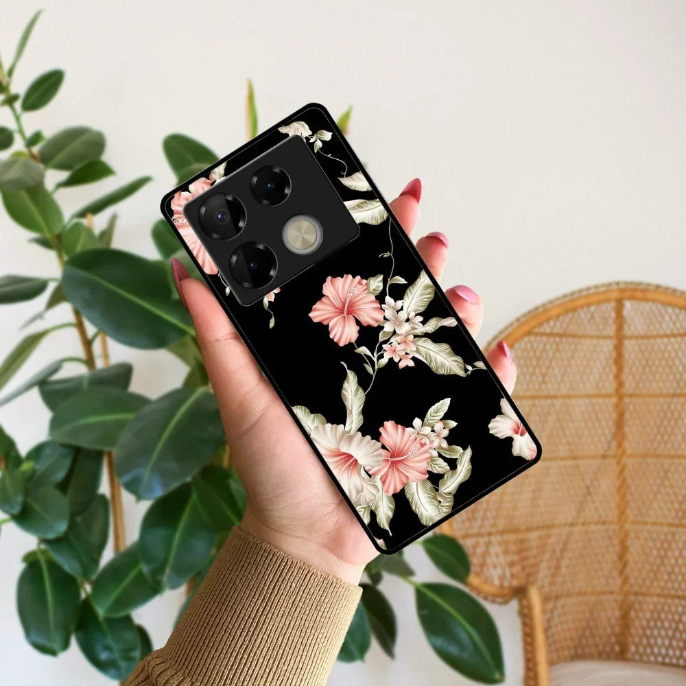Retro Floral Glossy Metal Case Cover For Infinix - ShopOnCliQ