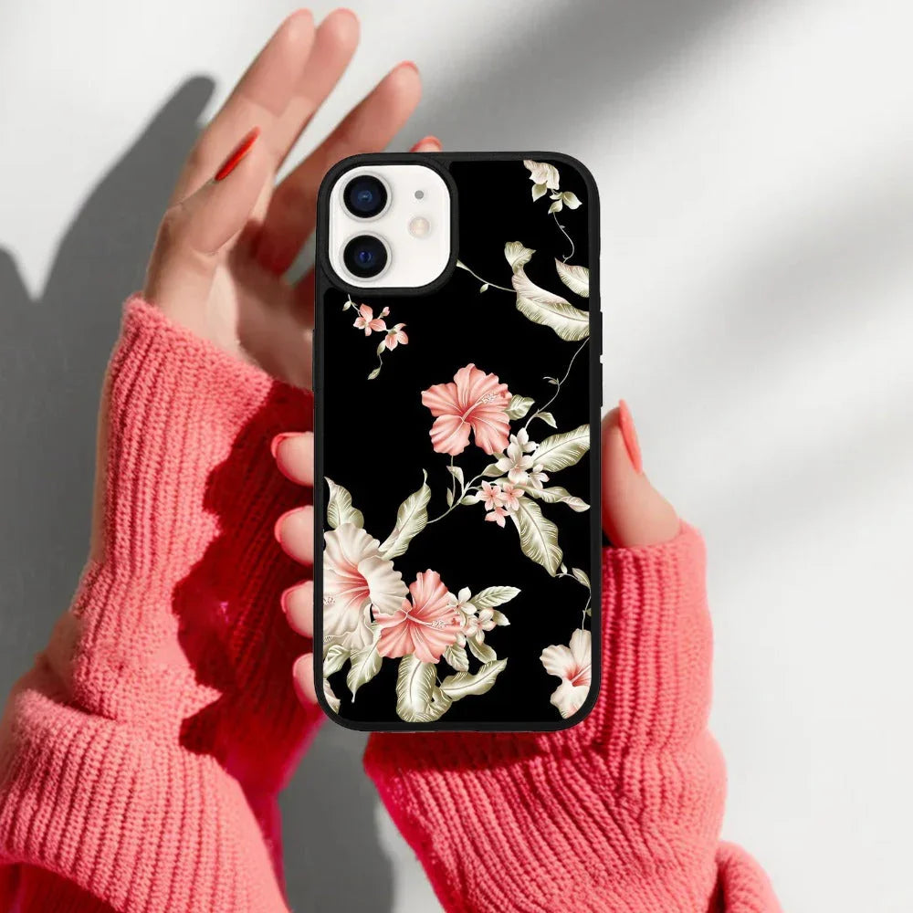 Retro Floral Glossy Metal Case Cover For iPhone - ShopOnCliQ