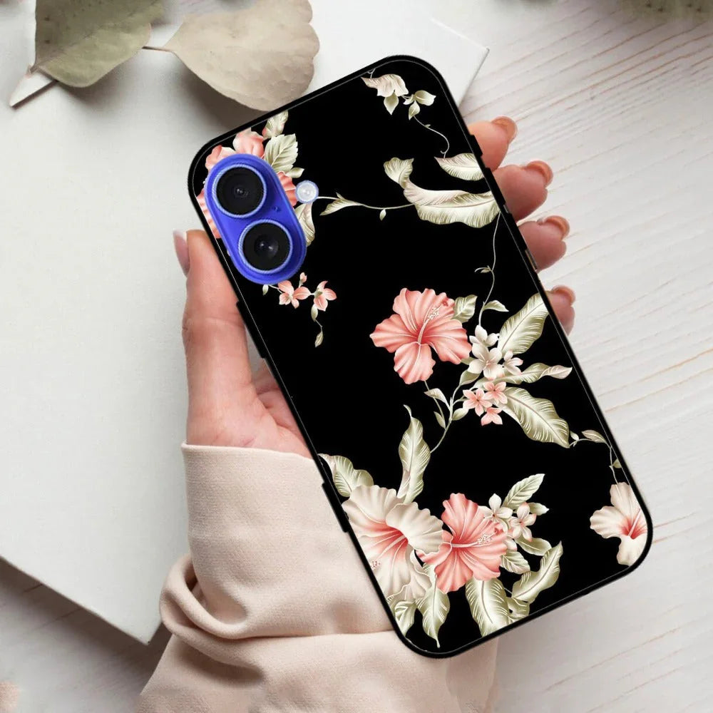 Retro Floral Glossy Metal Case Cover For iPhone - ShopOnCliQ
