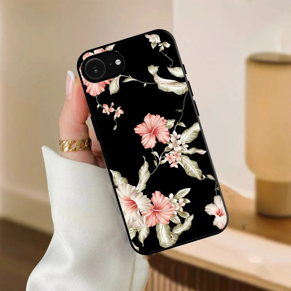 Retro Floral Glossy Metal Case Cover For iPhone - ShopOnCliQ