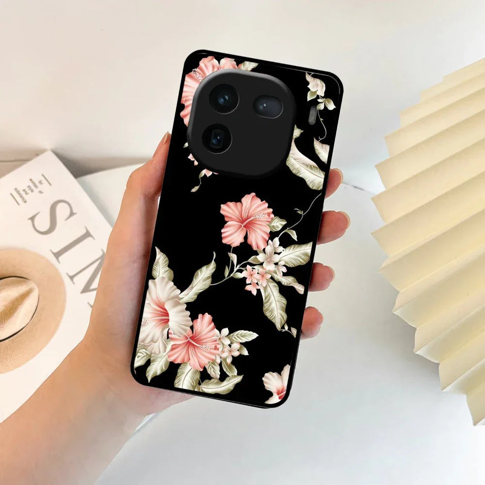 Retro Floral Glossy Metal Case Cover For Vivo - ShopOnCliQ