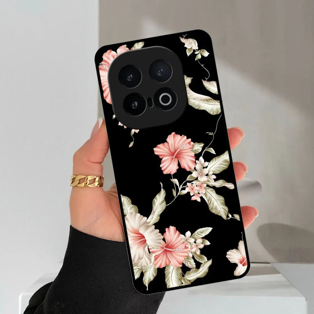 Retro Floral Glossy Metal Case Cover For iQOO - ShopOnCliQ
