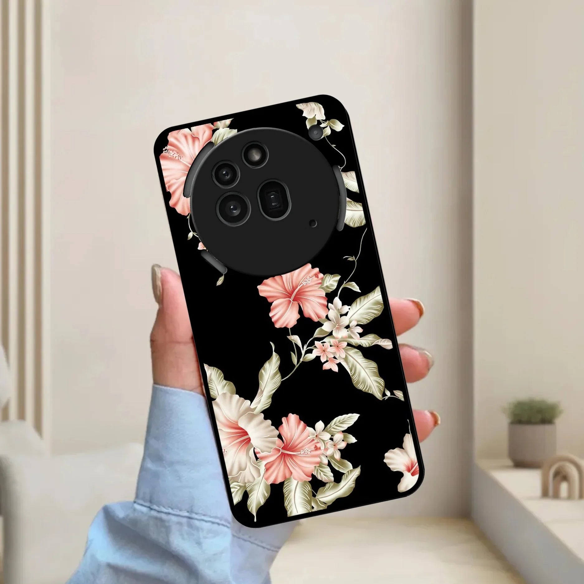 Retro Floral Glossy Metal Case Cover For Nothing - ShopOnCliQ