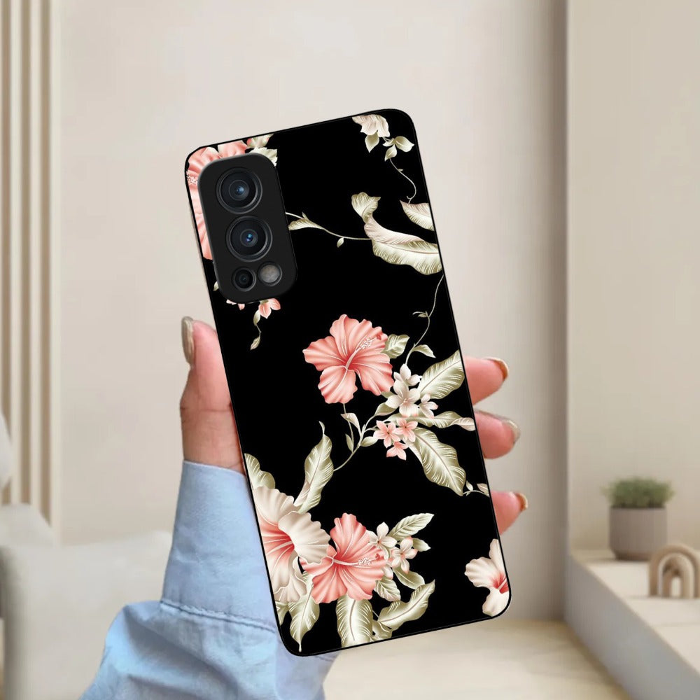 Retro Floral Glossy Metal Case Cover For OnePlus