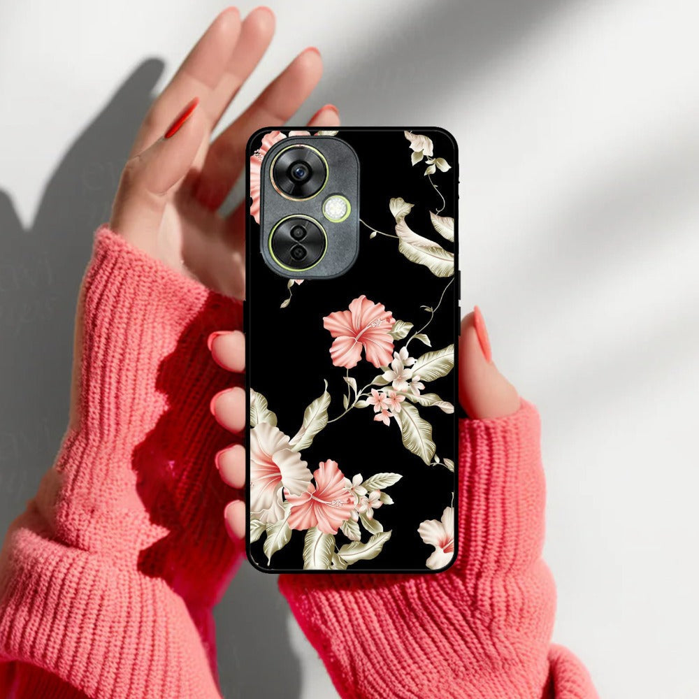 Retro Floral Glossy Metal Case Cover For OnePlus