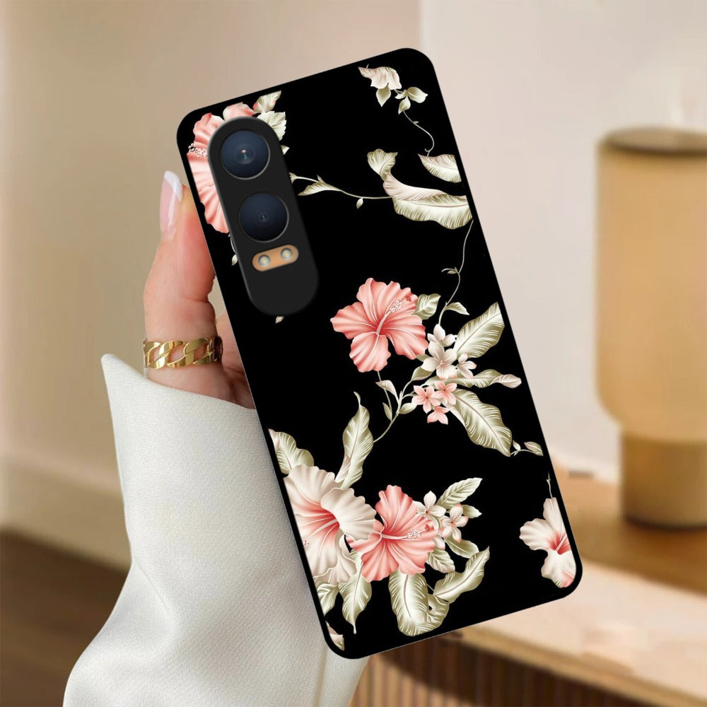 Retro Floral Glossy Metal Case Cover For OnePlus
