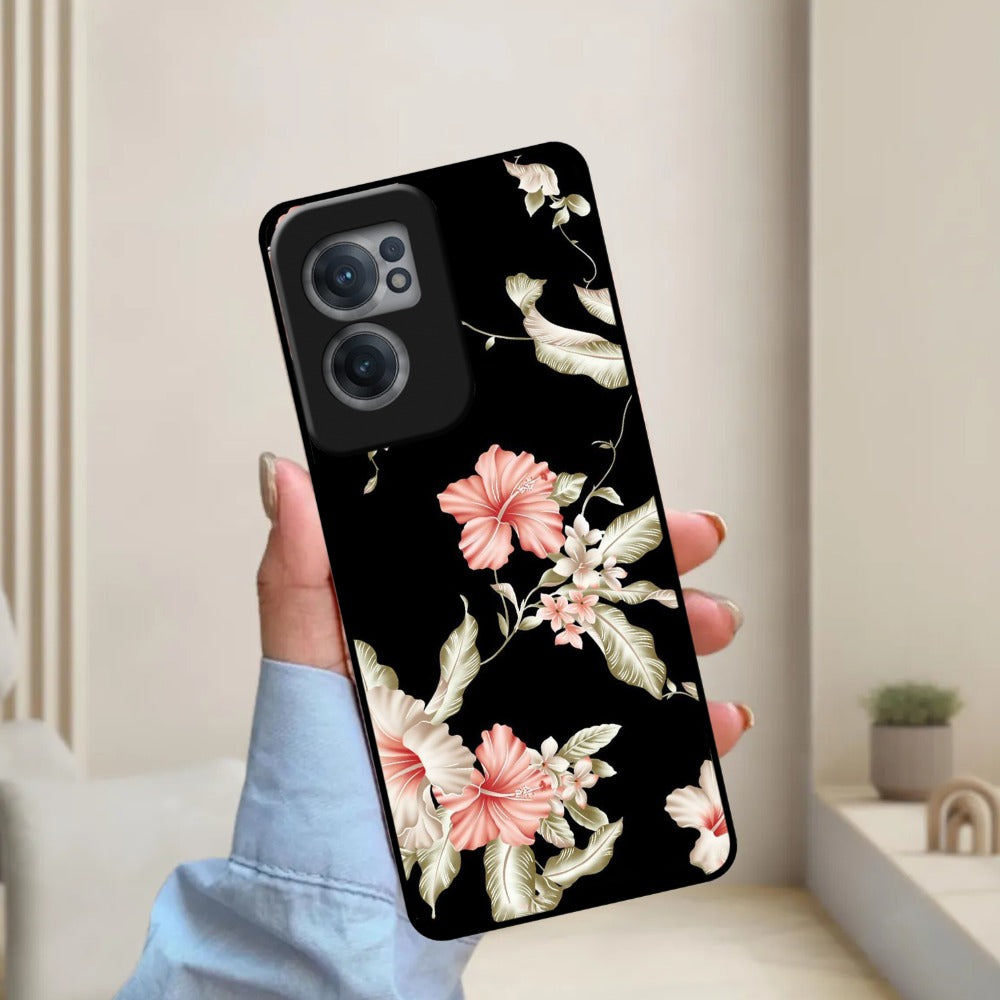 Retro Floral Glossy Metal Case Cover For OnePlus