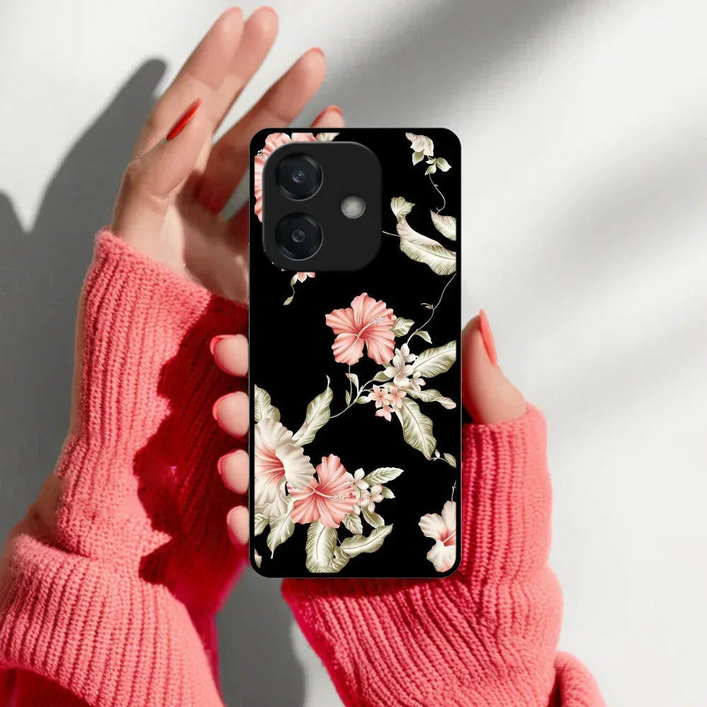 Retro Floral Glossy Metal Case Cover For Oppo - ShopOnCliQ