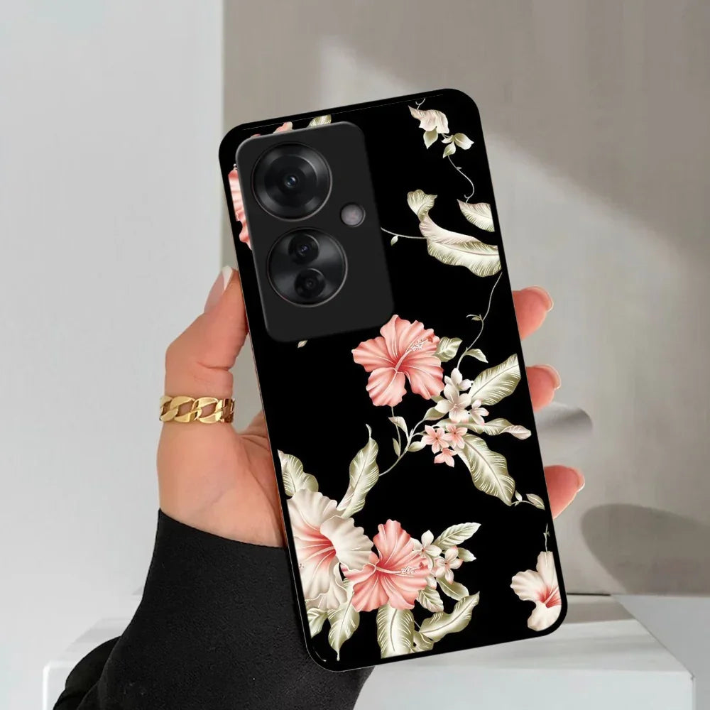 Retro Floral Glossy Metal Case Cover For Oppo - ShopOnCliQ