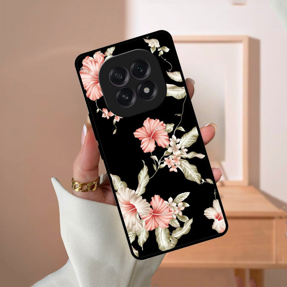 Retro Floral Glossy Metal Case Cover For Oppo