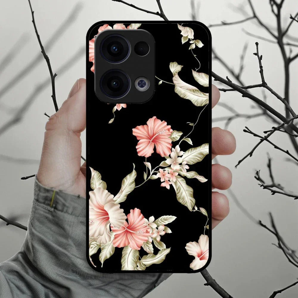Retro Floral Glossy Metal Case Cover For Oppo - ShopOnCliQ