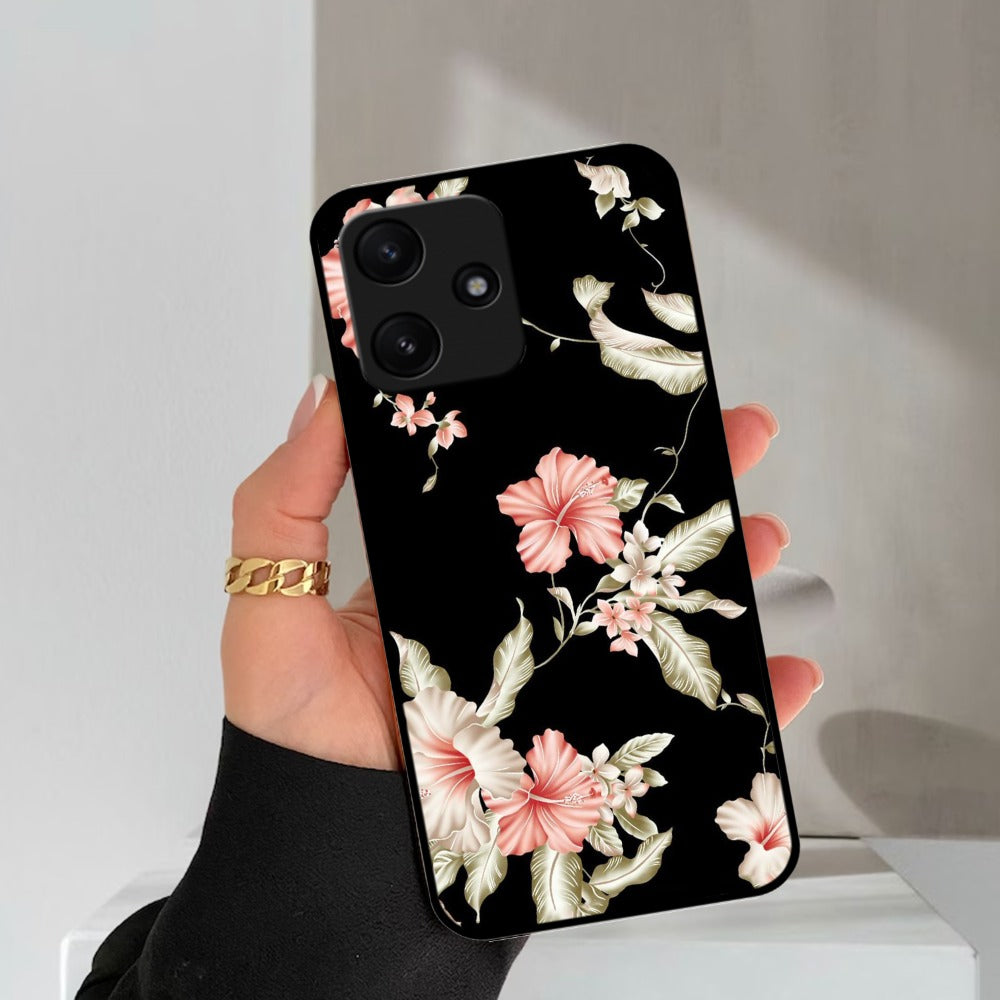 Retro Floral Glossy Metal Case Cover For Poco