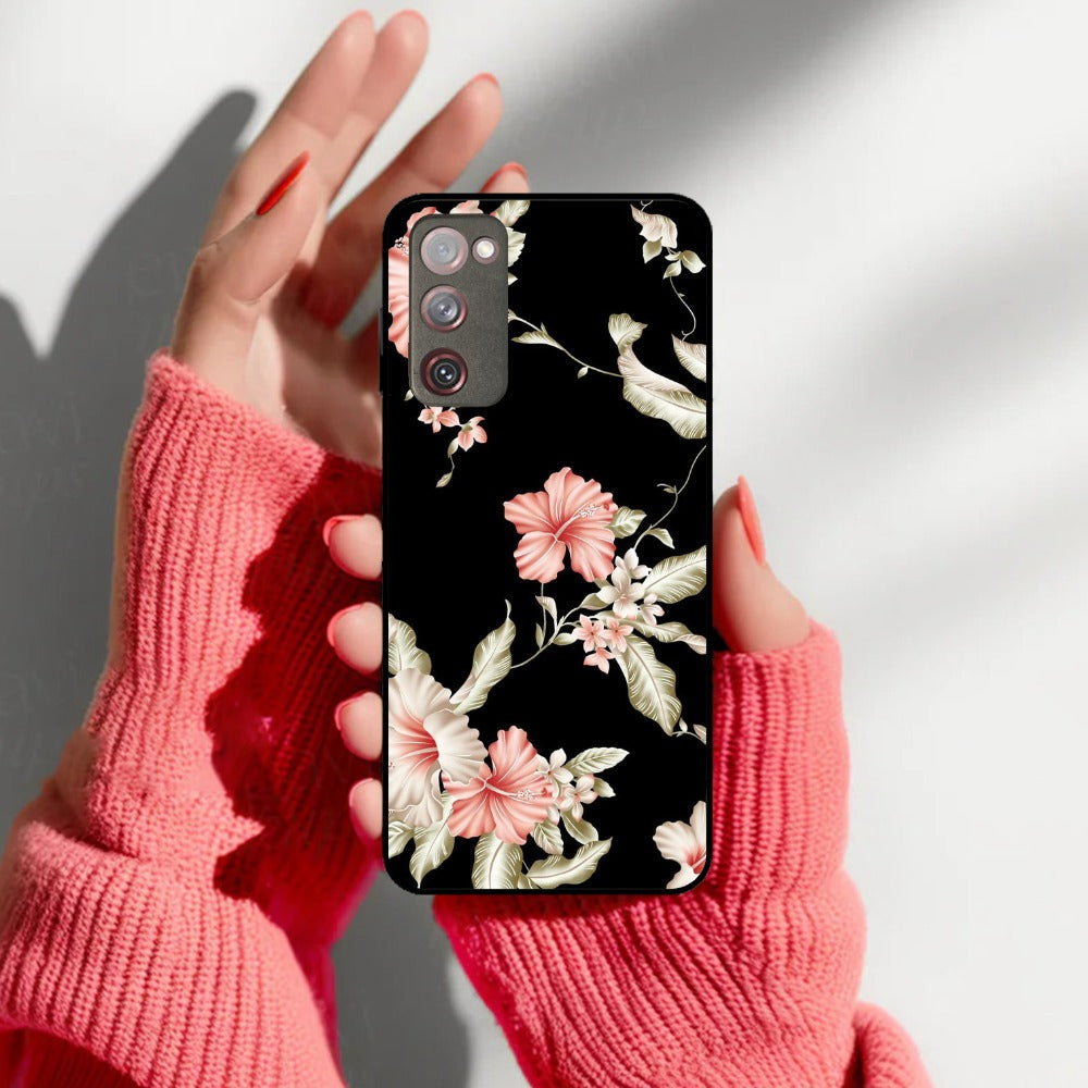 Retro Floral Glossy Metal Case Cover For Samsung