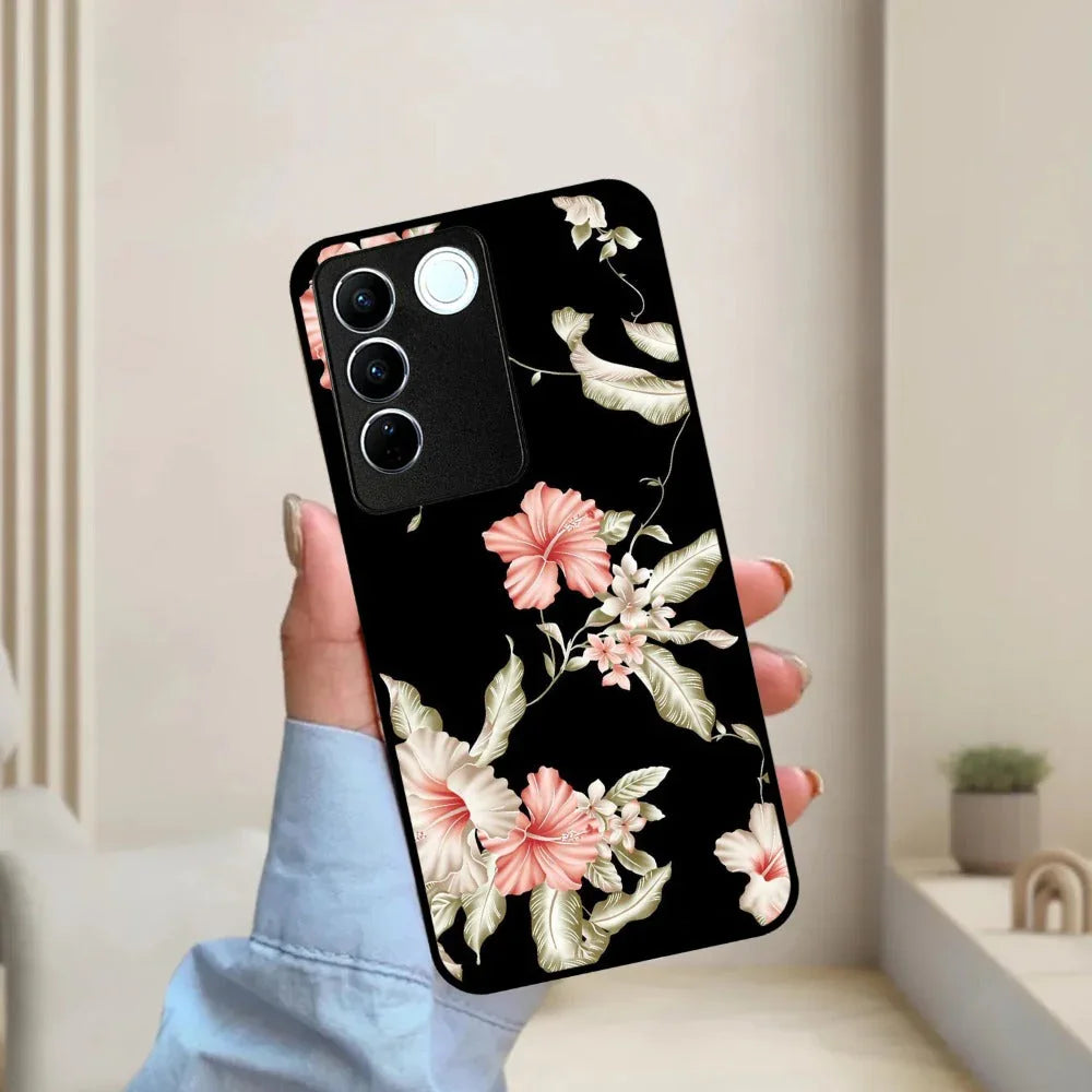Retro Floral Glossy Metal Case Cover For Vivo - ShopOnCliQ
