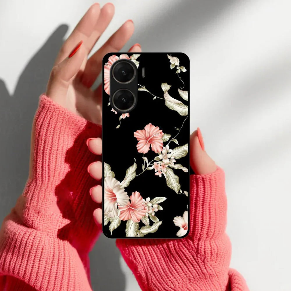 Retro Floral Glossy Metal Case Cover For Vivo - ShopOnCliQ