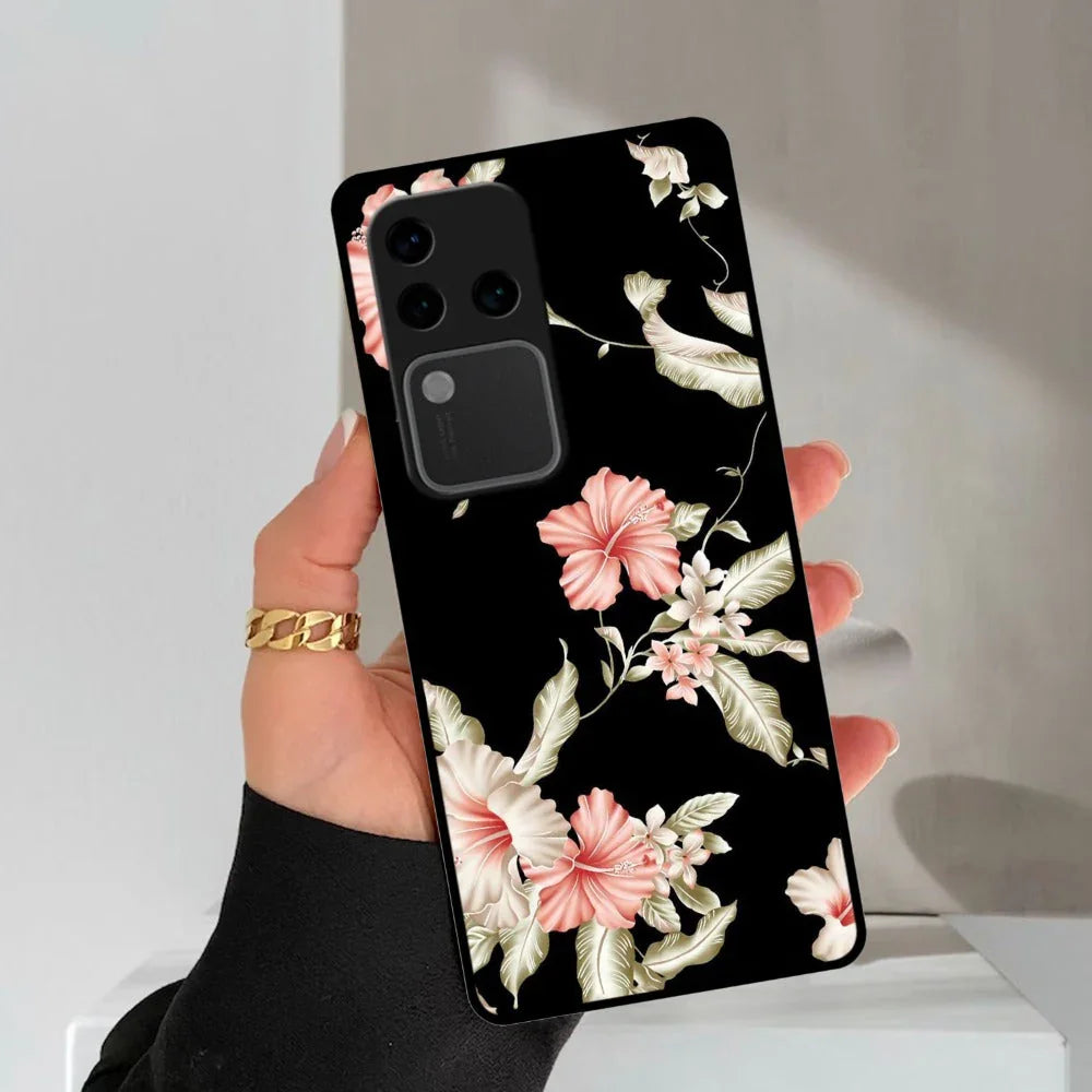 Retro Floral Glossy Metal Case Cover For Vivo - ShopOnCliQ