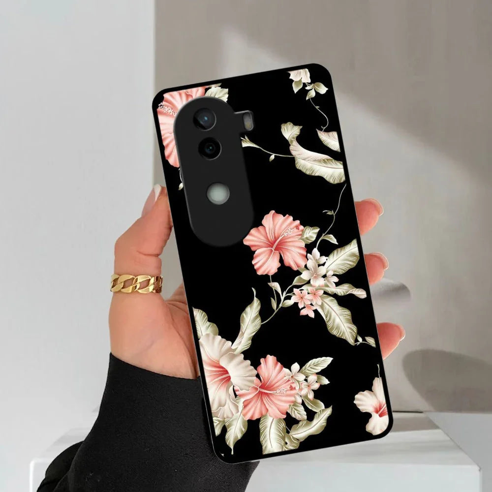 Retro Floral Glossy Metal Case Cover For Vivo - ShopOnCliQ