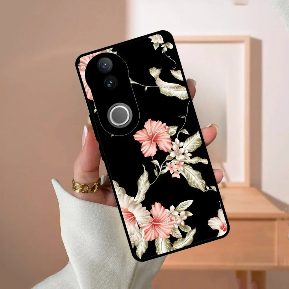 Retro Floral Glossy Metal Case Cover For Vivo - ShopOnCliQ