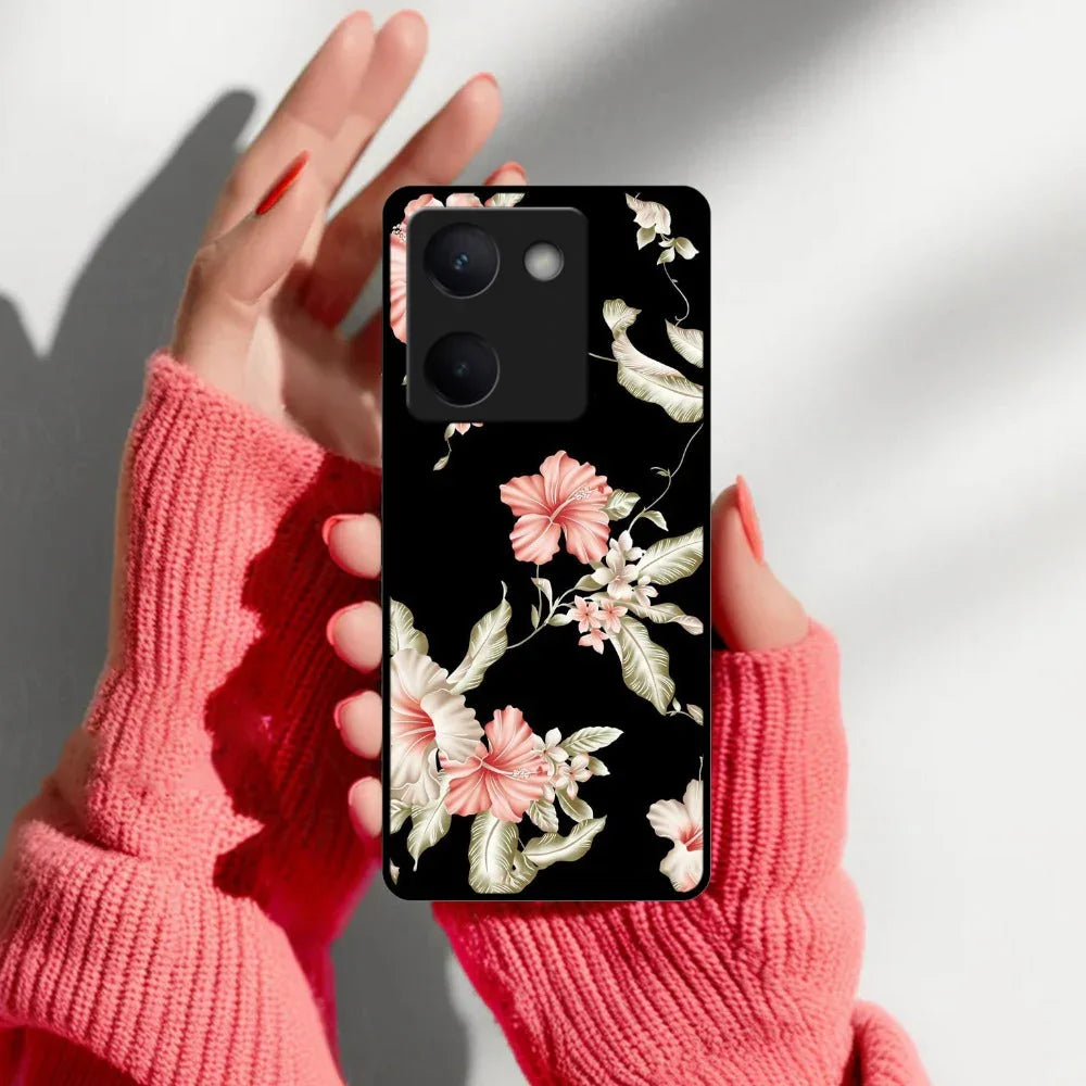 Retro Floral Glossy Metal Case Cover For Vivo - ShopOnCliQ