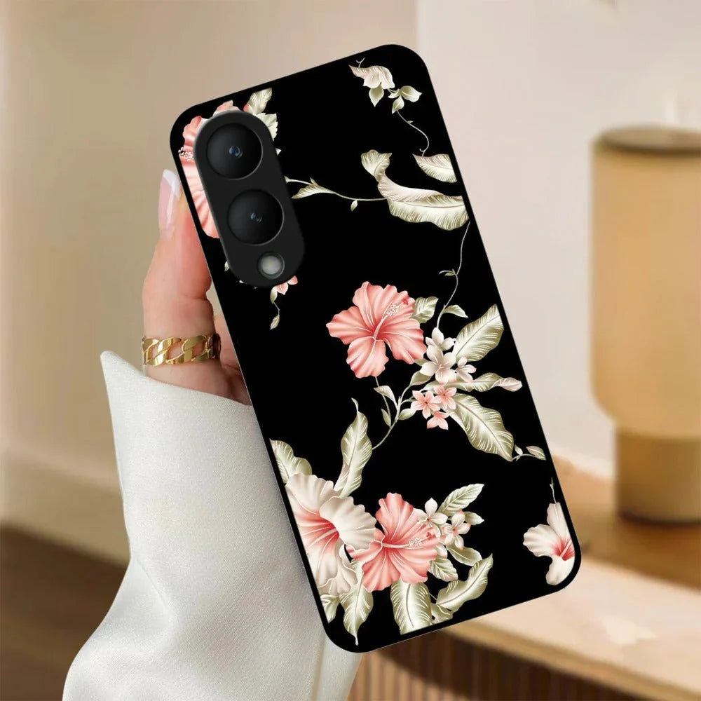 Retro Floral Glossy Metal Case Cover For Vivo - ShopOnCliQ