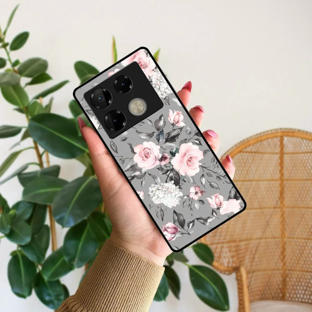 Retro Floral Glossy Metal Case Cover V2 For Infinix - ShopOnCliQ