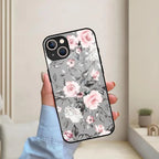 Retro Floral Glossy Glass Case Cover V2 For iPhone - ShopOnCliQ