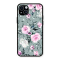 Retro Floral Glossy Metal Case Cover V2 For iPhone 14 Plus