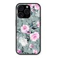 Retro Floral Glossy Metal Case Cover V2 For iPhone 15 Pro