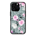 Retro Floral Glossy Metal Case Cover V2 For iPhone 16 Pro
