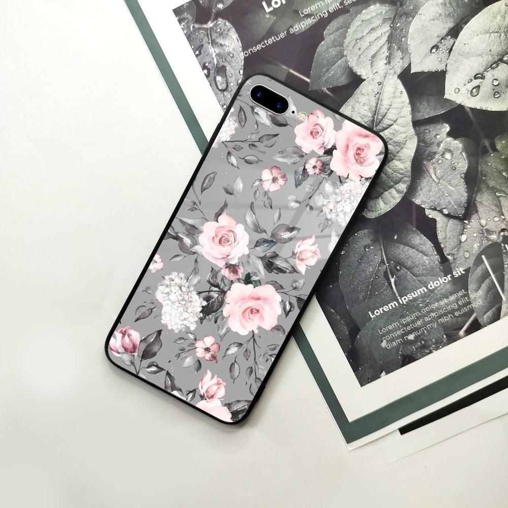 Retro Floral Glossy Glass Case Cover V2 For iPhone - ShopOnCliQ