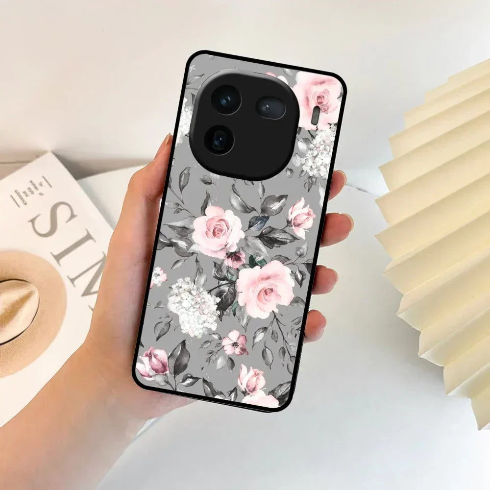 Retro Floral Glossy Metal Case Cover V2 For Vivo - ShopOnCliQ