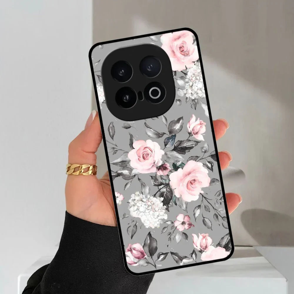 Retro Floral Glossy Metal Case Cover V2 For Vivo - ShopOnCliQ