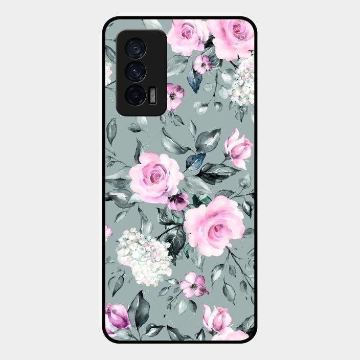 Retro Floral Glossy Metal Case Cover V2 For Iqoo 7 5G
