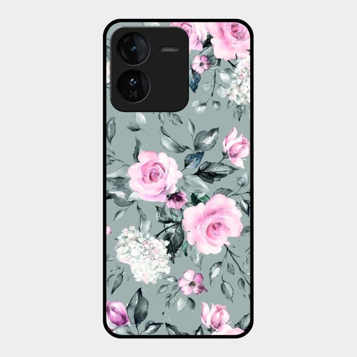 Retro Floral Glossy Metal Case Cover V2 For Iqoo Z9 5G