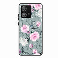 Retro Floral Glossy Metal Case Cover V2 For Motorola Edge 40 5G