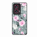 Retro Floral Glossy Metal Case Cover V2 For Motorola Edge 50 Fusion 5G