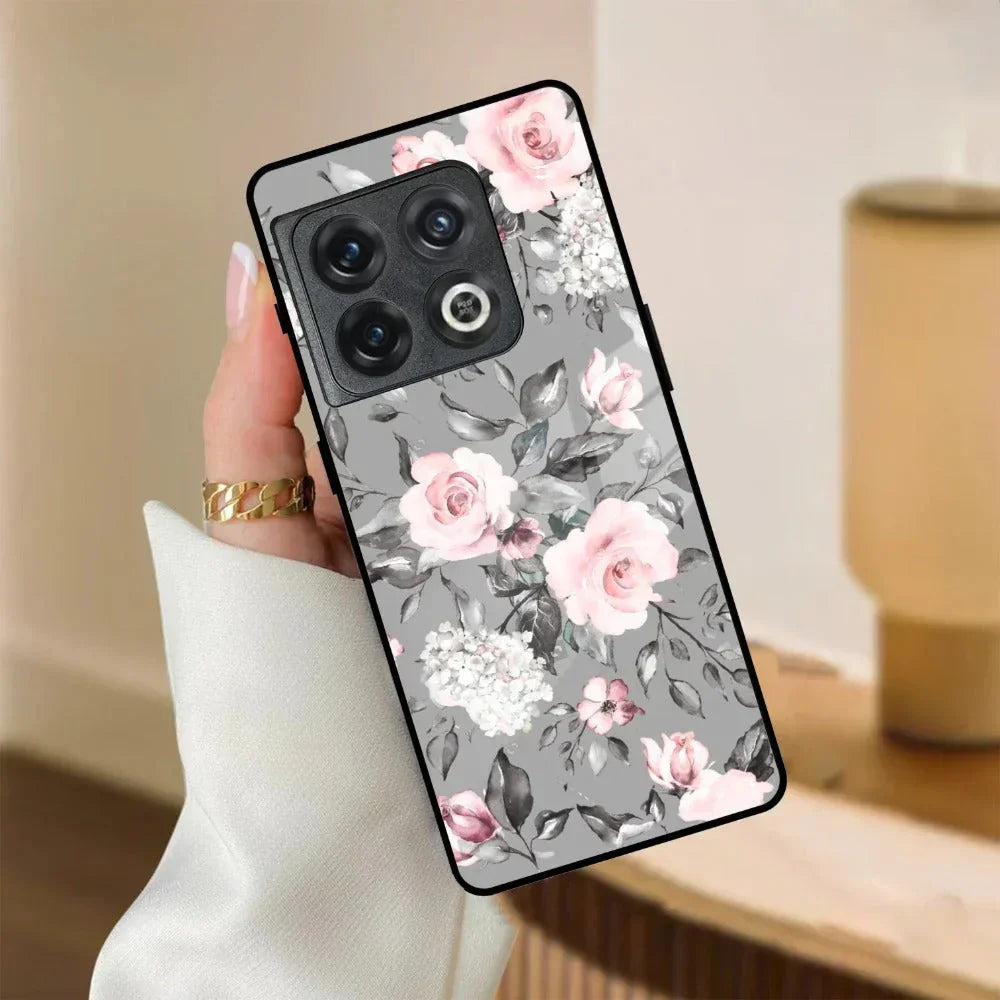 Retro Floral Glossy Glass Case Cover V2 For Oneplus - ShopOnCliQ