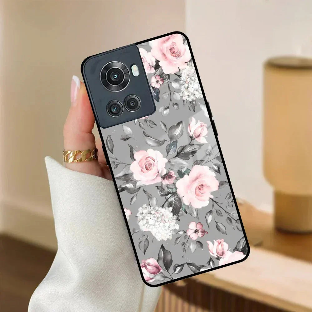 Retro Floral Glossy Glass Case Cover V2 For Oneplus - ShopOnCliQ