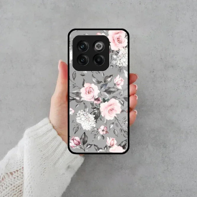 Retro Floral Glossy Glass Case Cover V2 For Oneplus - ShopOnCliQ