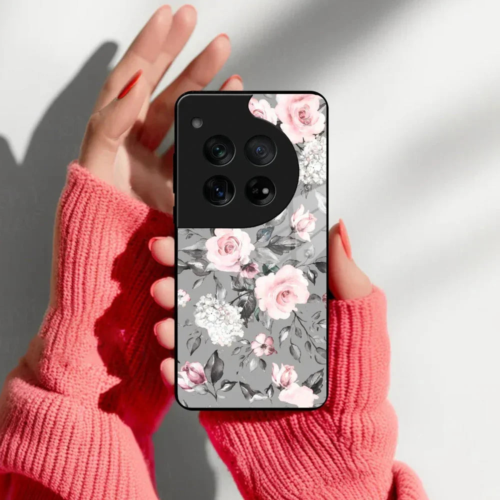 Retro Floral Glossy Glass Case Cover V2 For Oneplus - ShopOnCliQ